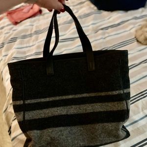Coach Wool Black And Gray  Striped Tote Bag. Lightly Pre-Owned 💍